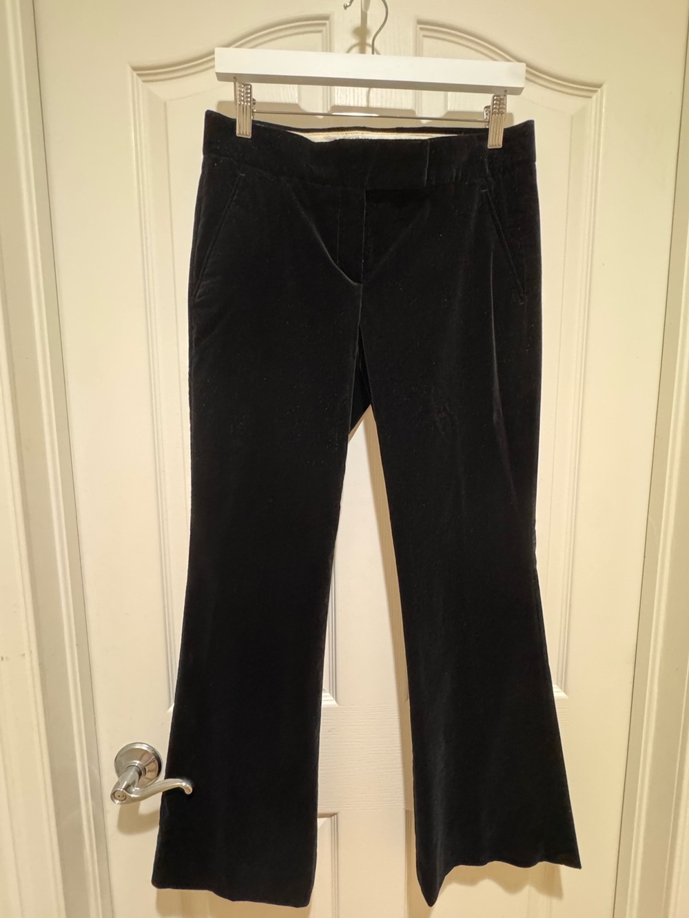 Theory Black Velvet Bootcut Trousers Size 8